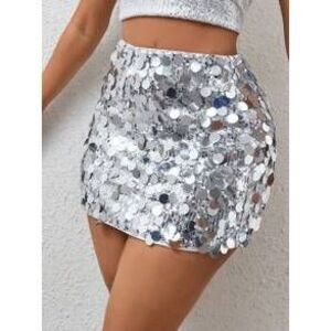 BamGleam Sequin Mini Bodycon Skirt For New Year Holiday Party Clothes